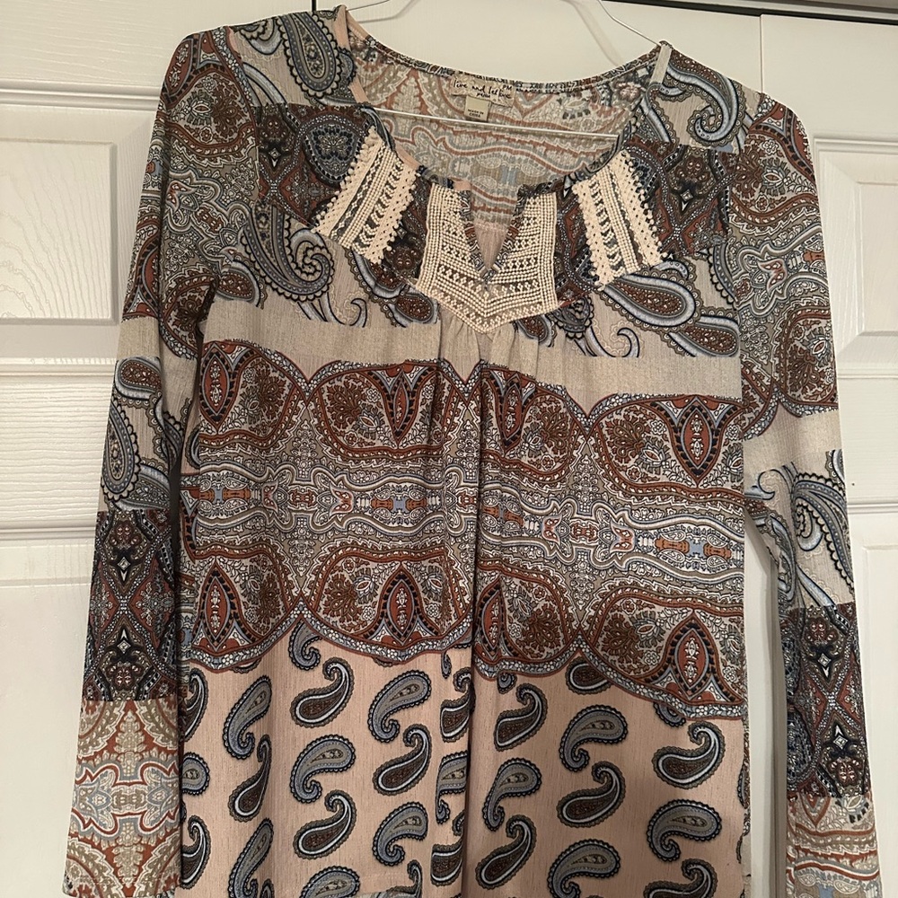 Bohemian Paisley Long Sleeve Top